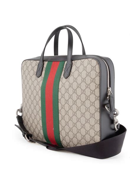 borsa portadocumenti gucci pelle nera|Valigette e borse porta computer Gucci da uomo .